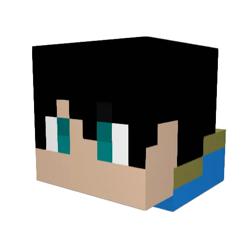diamond233 Minecraft avatar head, 3D render