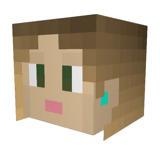 diamondXduckies Minecraft avatar head, 3D render
