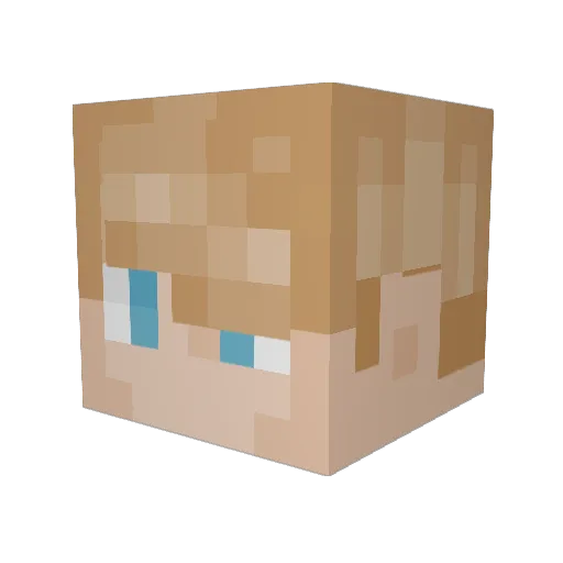diamond_papa Minecraft avatar head, 3D render