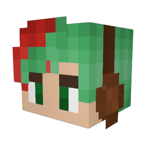 dietchemical Minecraft avatar head, 3D render