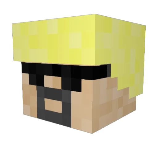 different_basil Minecraft avatar head, 3D render