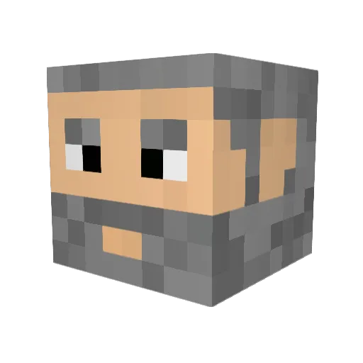 dificilmente Minecraft avatar head, 3D render