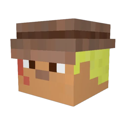 digger Minecraft avatar head, 3D render