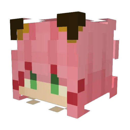 dihdhd Minecraft avatar head, 3D render