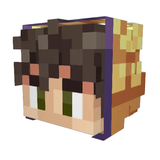 dihrin Minecraft avatar head, 3D render