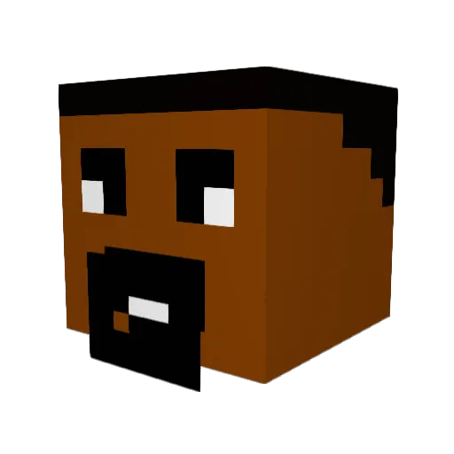 diiverged Minecraft avatar head, 3D render