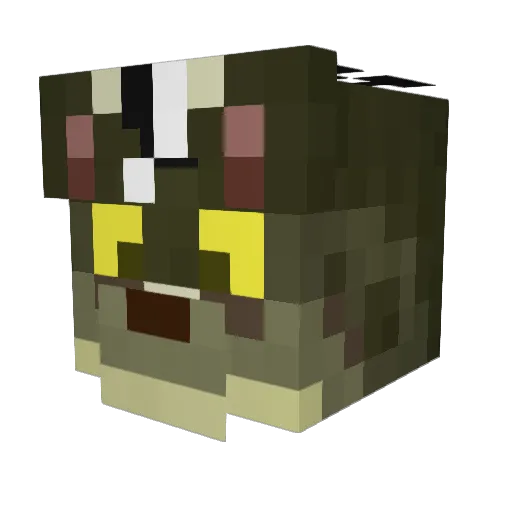diledog Minecraft avatar head, 3D render