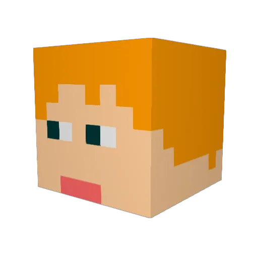 dimant Minecraft avatar head, 3D render