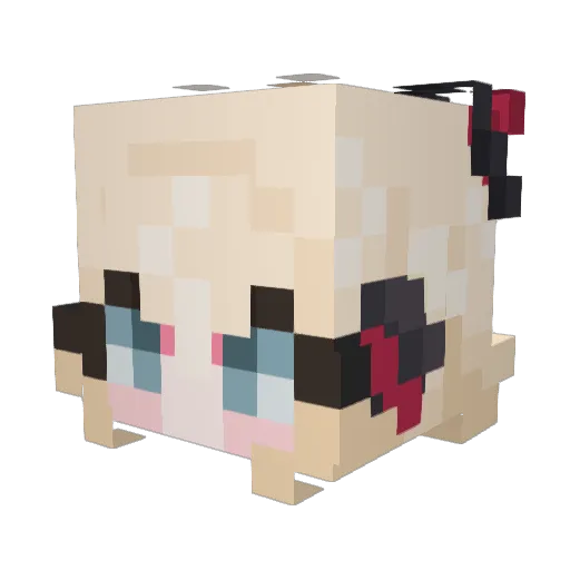 diminie Minecraft avatar head, 3D render