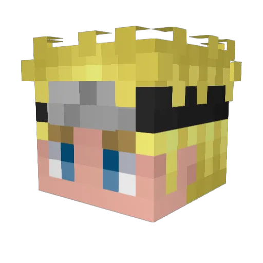 dimon_hero Minecraft avatar head, 3D render
