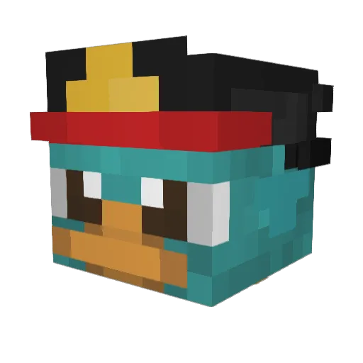 dinavolte Minecraft avatar head, 3D render