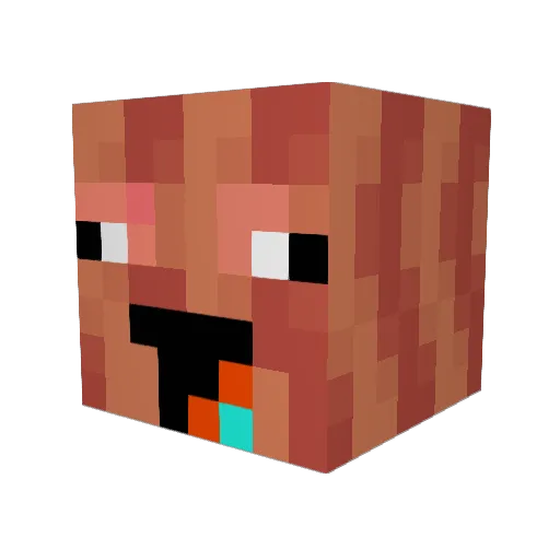 dingdongtatty Minecraft avatar head, 3D render