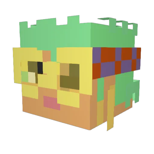 dinglemonke Minecraft avatar head, 3D render