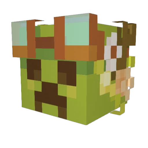 dingousar Minecraft avatar head, 3D render