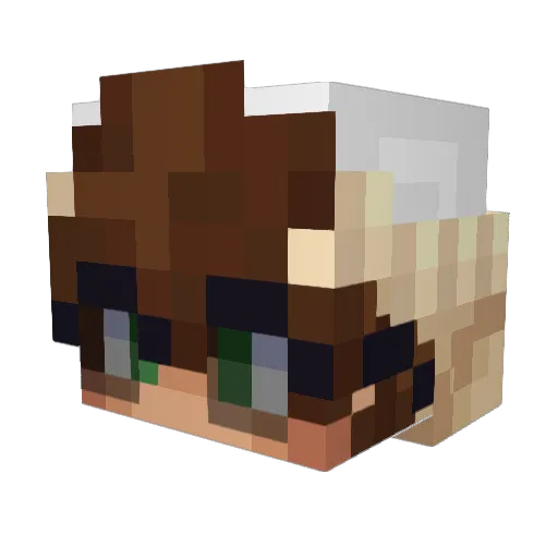 dinidu Minecraft avatar head, 3D render