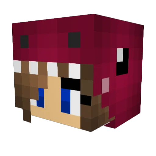 dino_belle Minecraft avatar head, 3D render