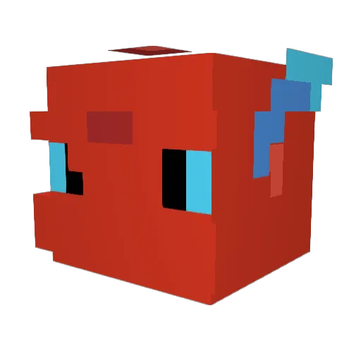 dinoalpha Minecraft avatar head, 3D render