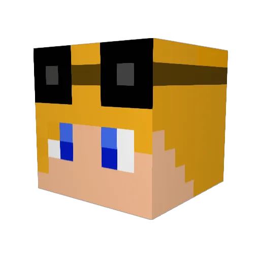 dinobeaner Minecraft avatar head, 3D render