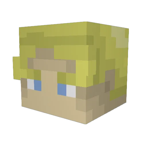 dinominicrafter Minecraft avatar head, 3D render