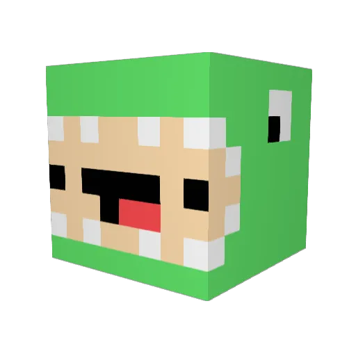 dinomonke Minecraft avatar head, 3D render
