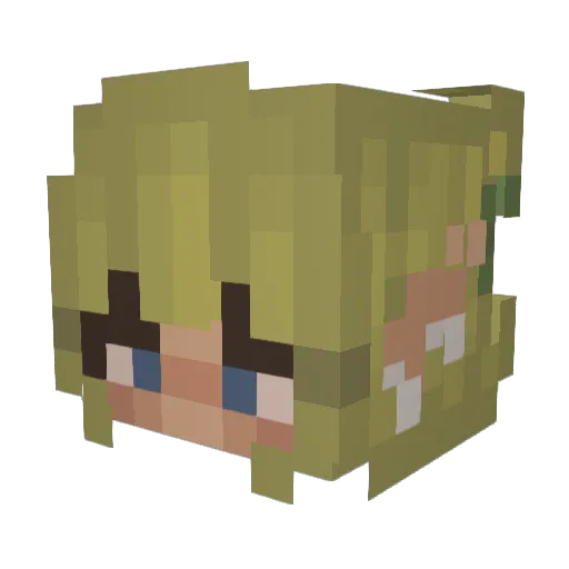 dinopie Minecraft avatar head, 3D render