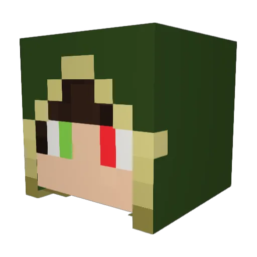 dinostekel Minecraft avatar head, 3D render