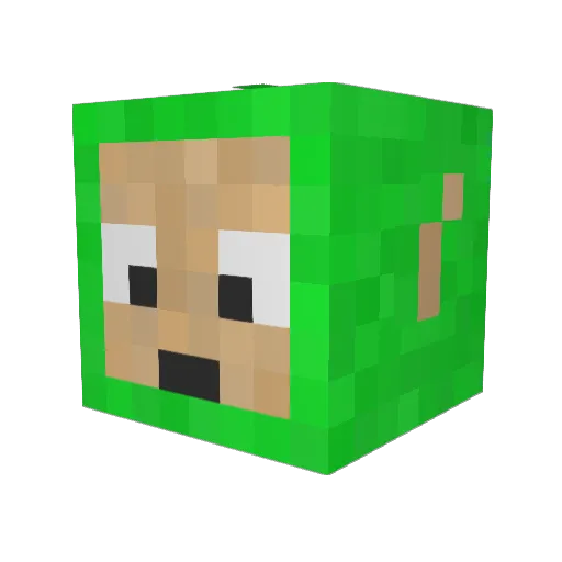 dipsyisbae Minecraft avatar head, 3D render