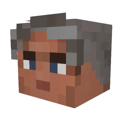 direct69 Minecraft avatar head, 3D render