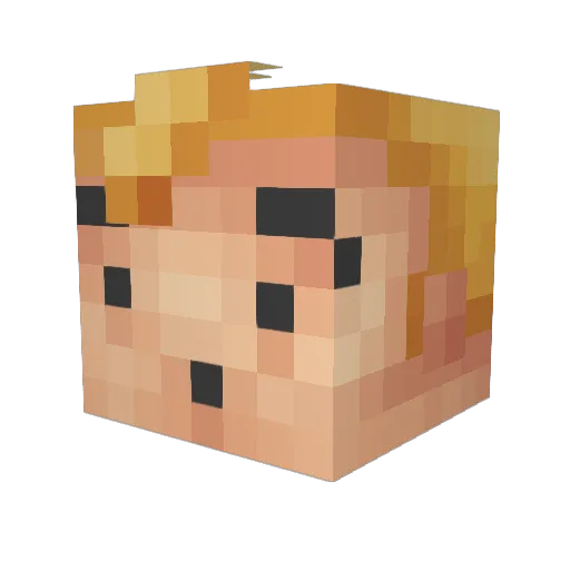 dirkmekk Minecraft avatar head, 3D render