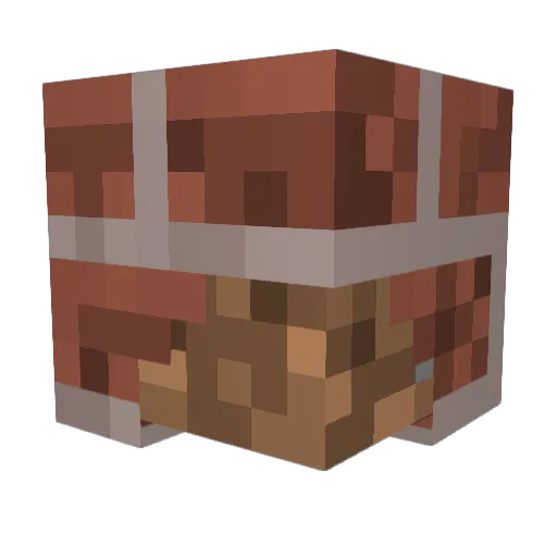 dirt_brick Minecraft avatar head, 3D render