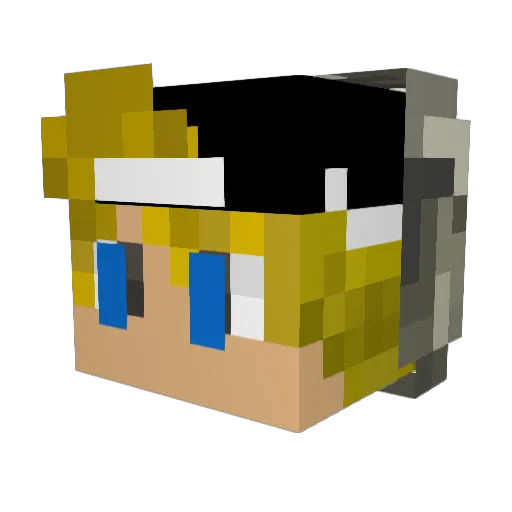 dirtypaintbrush Minecraft avatar head, 3D render