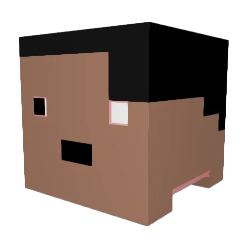 dis7urbed Minecraft avatar head, 3D render