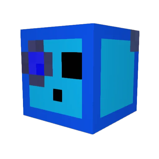 disciplinee Minecraft avatar head, 3D render