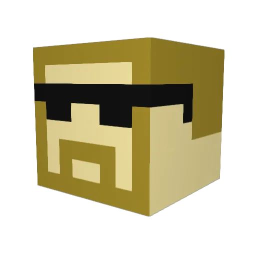 disco_dancer Minecraft avatar head, 3D render
