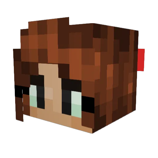 discoempress Minecraft avatar head, 3D render