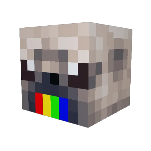 discopigs Minecraft avatar head, 3D render