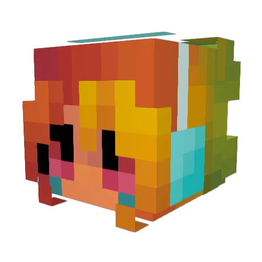 dishieRx Minecraft avatar head, 3D render