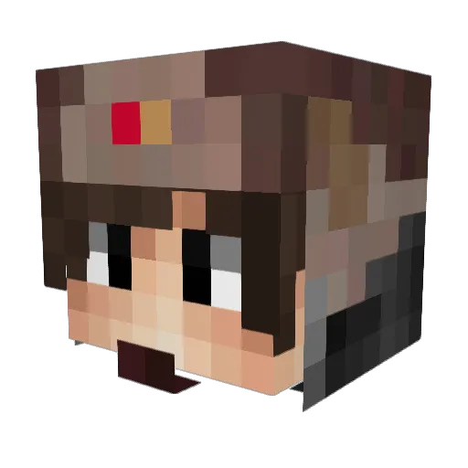 disprate Minecraft avatar head, 3D render