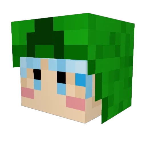 disscus Minecraft avatar head, 3D render