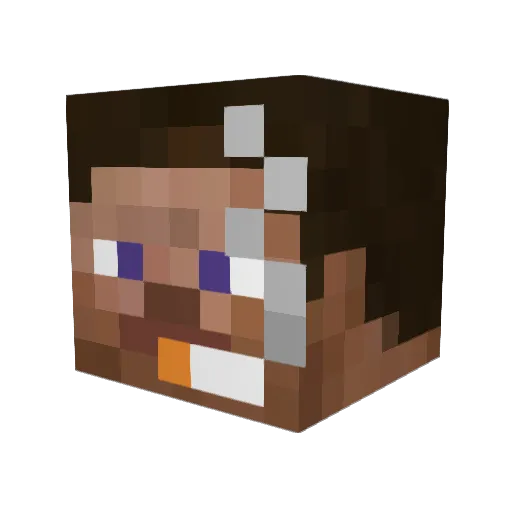 divebombs Minecraft avatar head, 3D render