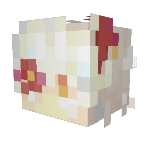 dizzected Minecraft avatar head, 3D render