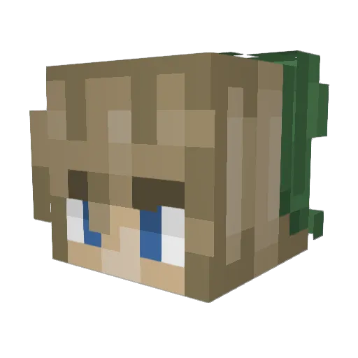 dizzydungeon Minecraft avatar head, 3D render