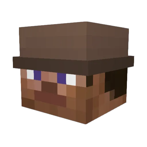 djapplepie Minecraft avatar head, 3D render