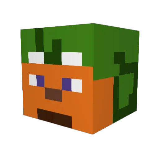 djd3ath Minecraft avatar head, 3D render