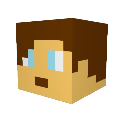 djljs Minecraft avatar head, 3D render