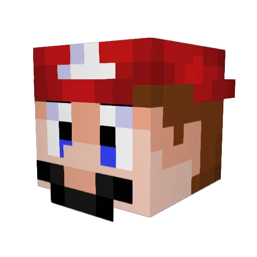 djmcc Minecraft avatar head, 3D render