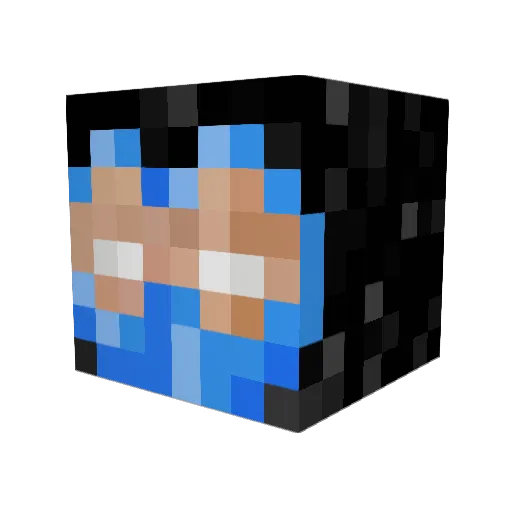 djpiccolo Minecraft avatar head, 3D render