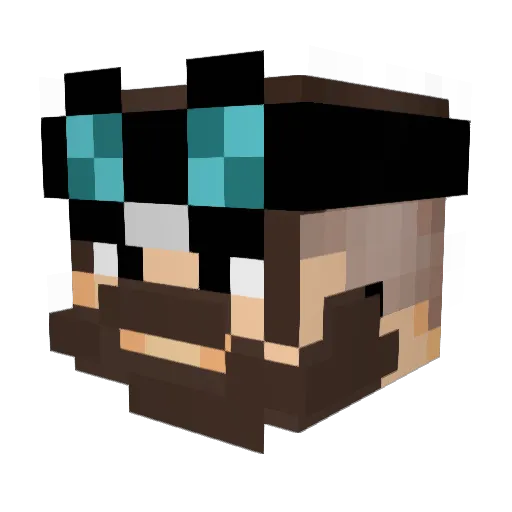 djsenju Minecraft avatar head, 3D render