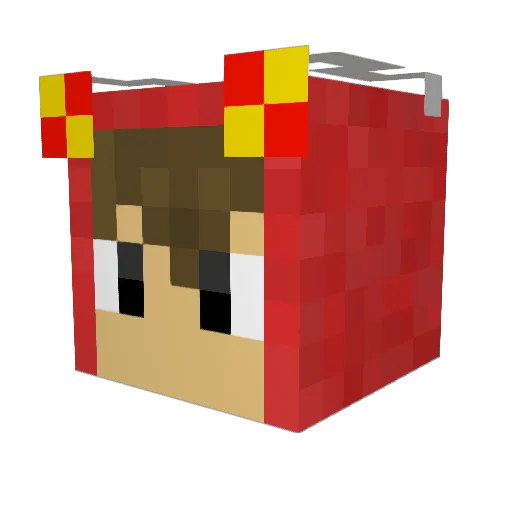 djspoe Minecraft avatar head, 3D render