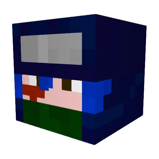 djtibz Minecraft avatar head, 3D render